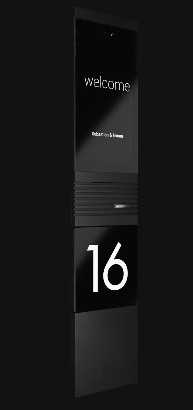 Basalte Adelante in Structured Black mit verchromter Klingeltaste