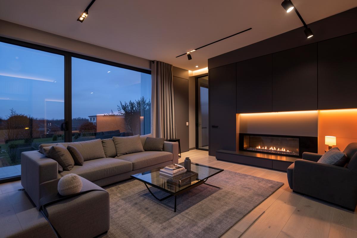 Smart-Home-Wohnraum mit automatisierter DALI-Beleuchtung